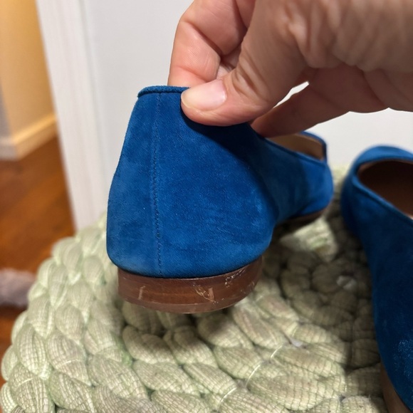 J. Crew Cleo Bright Cobalt Deep Riviera Blue Suede Slip On Loafers - Picture 11 of 11